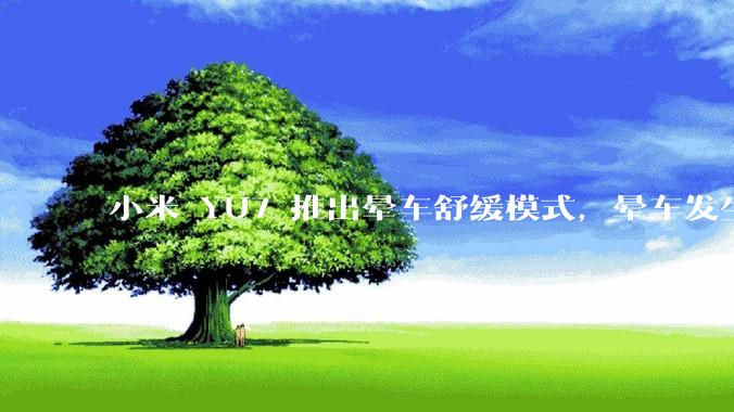 小米 YU7 推出晕车舒缓模式，晕车发生率降低 51%，如何看待此功能？抗晕能力未来会成为汽车标配吗？